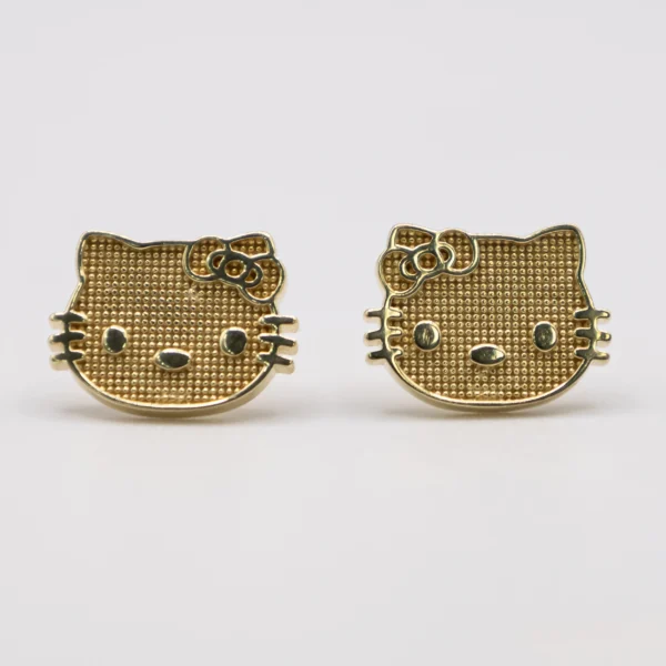 Aretes con Diseño de Hello Kitty 14k
