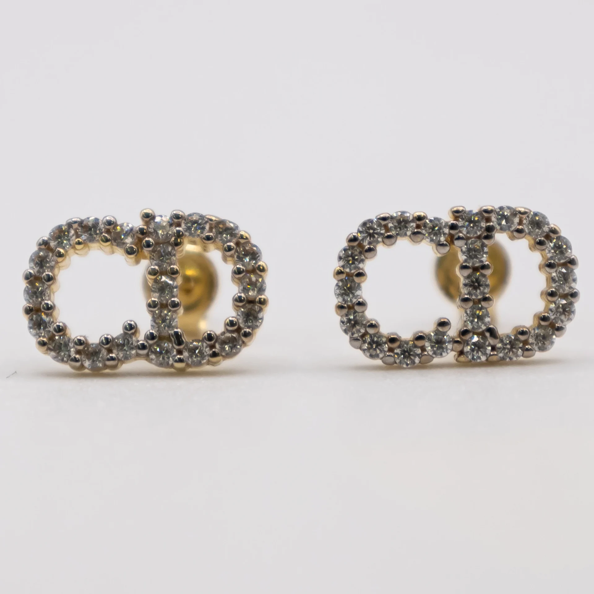 Aretes Estilo Christian Dior con Zirconia 14k
