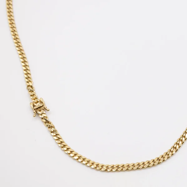 Cadena Estilo Cuban Link 4mm 18inches 14k