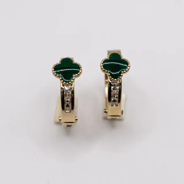 Argollas con Mariposa Verde y Zirconia - Imagen 15