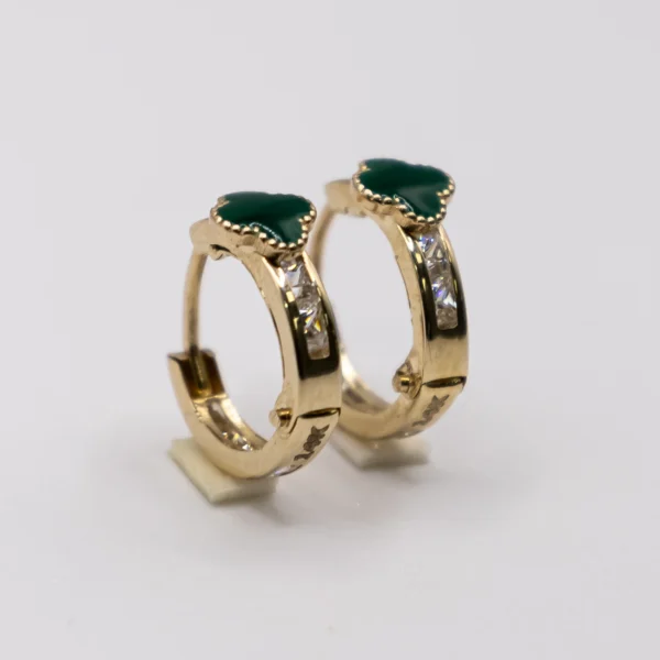 Argollas con Mariposa Verde y Zirconia - Imagen 16