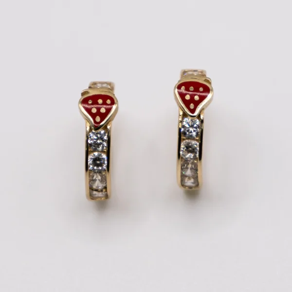 Argollas con Mariposa Verde y Zirconia - Imagen 3