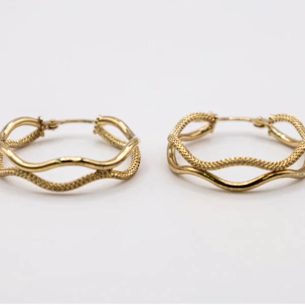 Argollas de Dos Aros en Zigzags Opuestos 10k