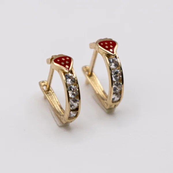 Argollas con Mariposa Verde y Zirconia - Imagen 4