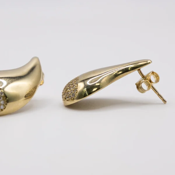 Aretes con Diseño de Lágrimas Grandes y Zirconias - Imagen 4