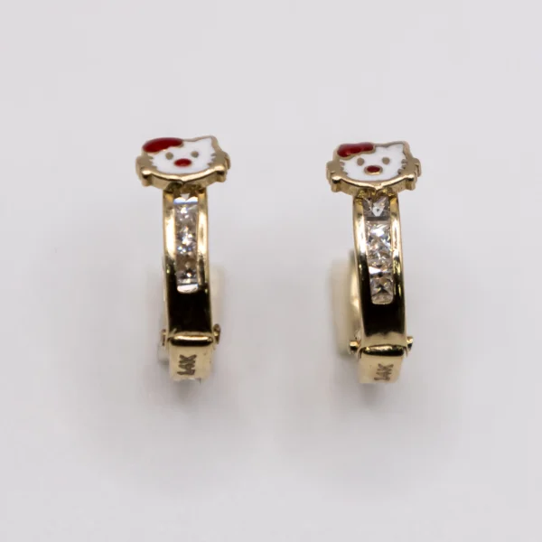 Argollas con Mariposa Verde y Zirconia - Imagen 6