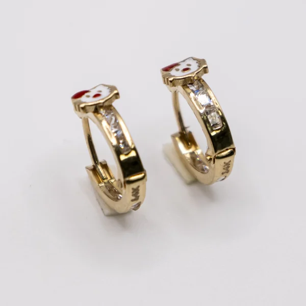 Argollas con Mariposa Verde y Zirconia - Imagen 7