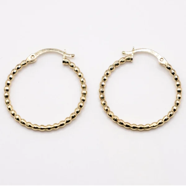 Argollas Grandes con Cadeneta de Cuentas 14k