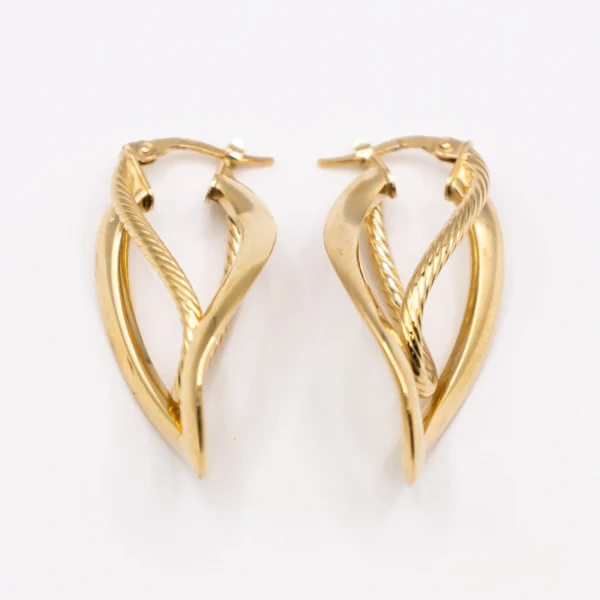 Argollas con Aros Alargados y Oblicuos 14k