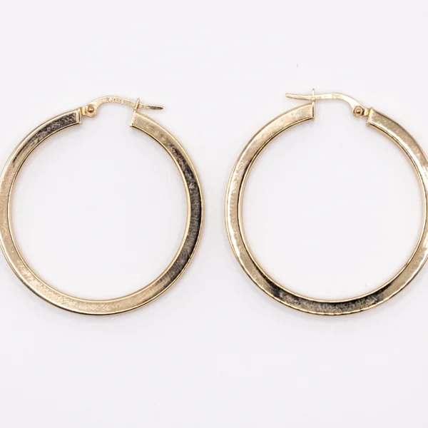 Argollas de Aro Estilo Rectangular 14k