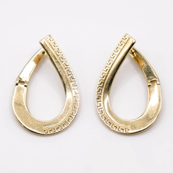 Aretes Geométricos con Estilo Versace 14k