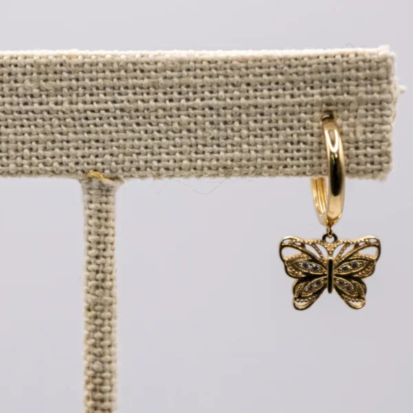 Aretes colgantes de mariposa y zirconia - Imagen 3
