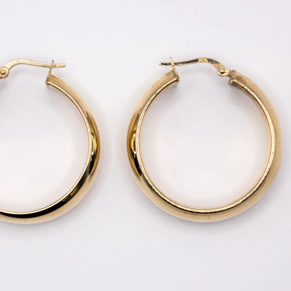 Argollas grandes de aro de tubo fino liso - Imagen 3