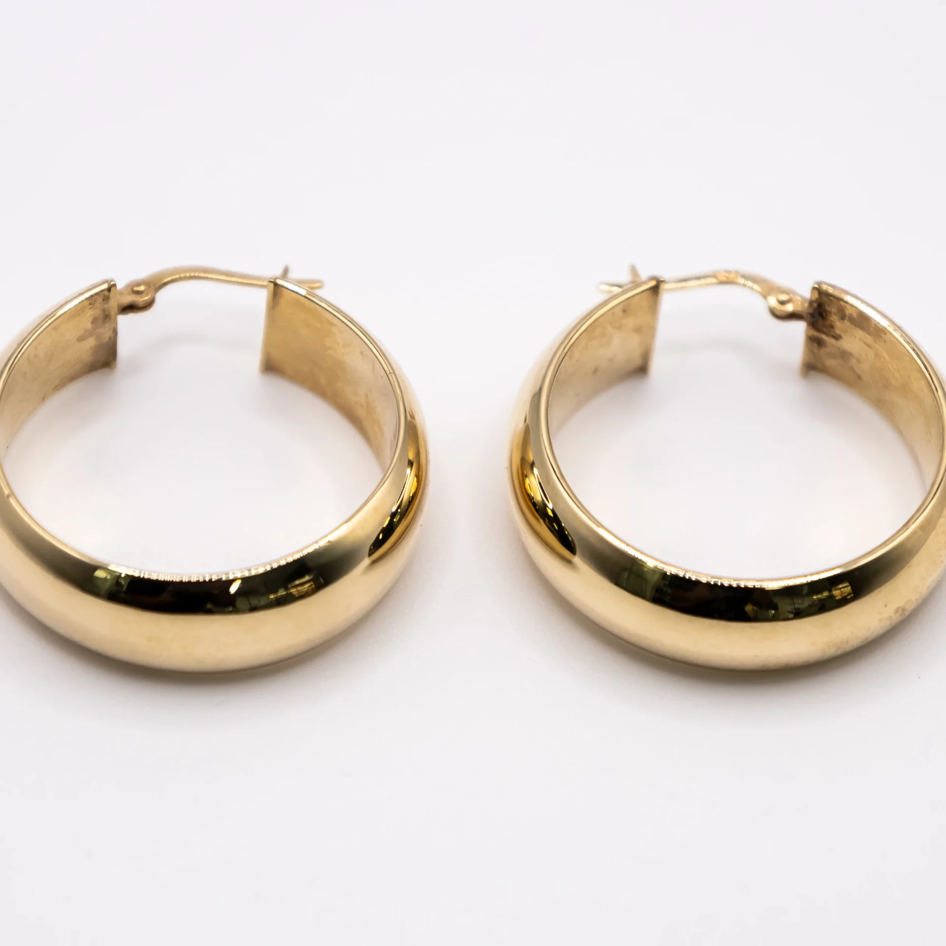 Argollas Grandes De Banda Ancha Lisa 14k