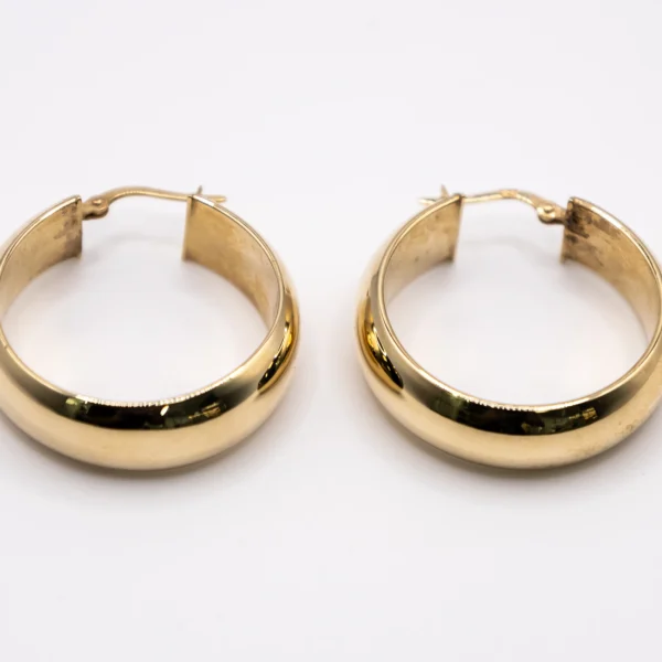 Argollas Grandes De Banda Ancha Lisa 14k