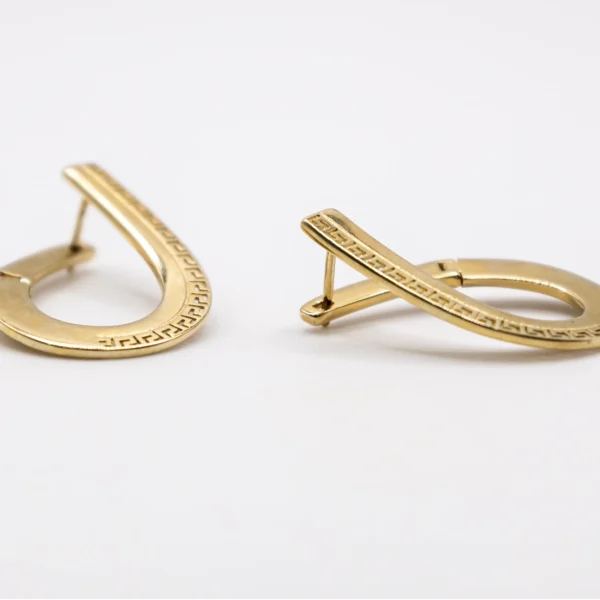 Aretes Colgantes Geométricos con Estilo Versace - Imagen 3