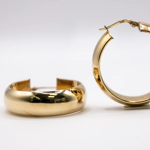 Argollas grandes de aro de tubo fino liso - Imagen 4