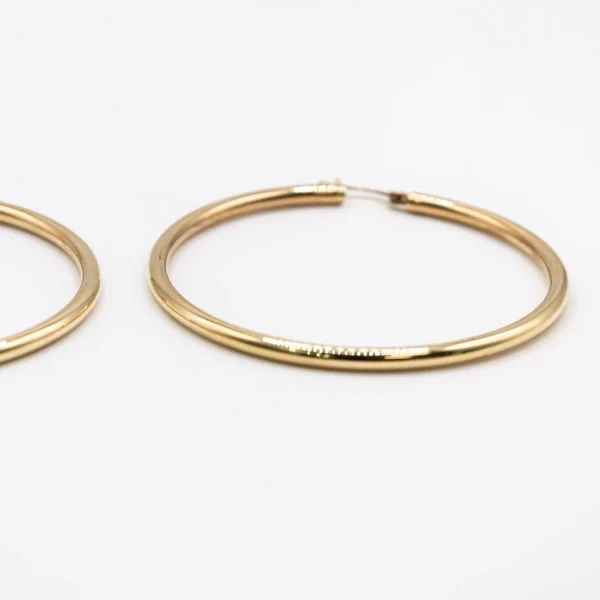 Argollas Grandes con Aro de Tubo Fino y Liso - Imagen 5