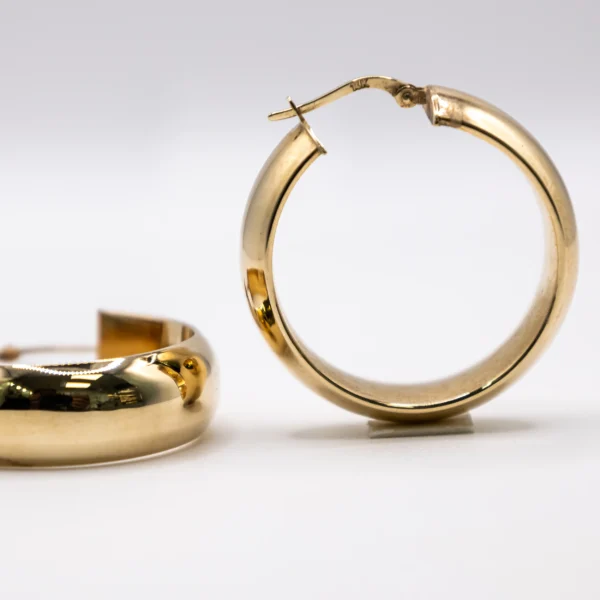 Argollas grandes de aro de tubo fino liso - Imagen 5