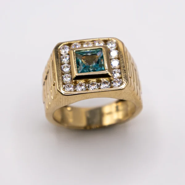 Anillo para Hombre, Cuadrado Azul