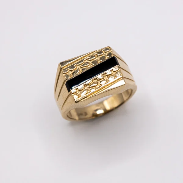 Anilo para Hombre, Abstracta con Piedra y Ónix