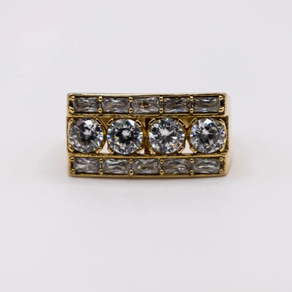Anillo para Hombre, Zirconia Redonda y en Baguette - Imagen 2