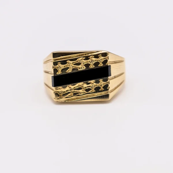 Anilo para Hombre, Abstracta con Piedra y Ónix - Imagen 2