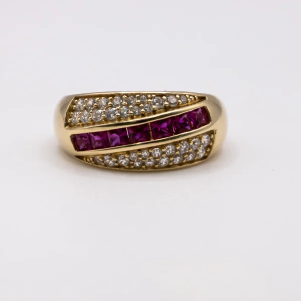 Anillo para Hombre, Piedras Color Rubí Transversal - Imagen 3