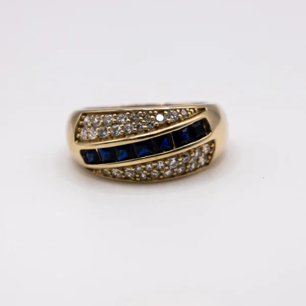 Anillo para Hombre, Color Zafiro Transversal - Imagen 3