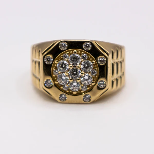 Anillo para Hombre  Octágono con Ocho Piedras - Imagen 2
