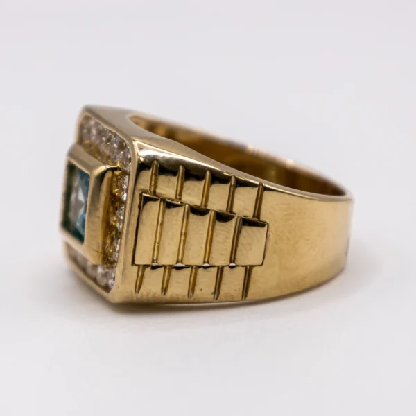 Anillo para Hombre, Cuadrado Azul - Imagen 3