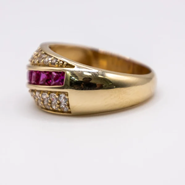 Anillo para Hombre, Piedras Color Rubí Transversal - Imagen 4