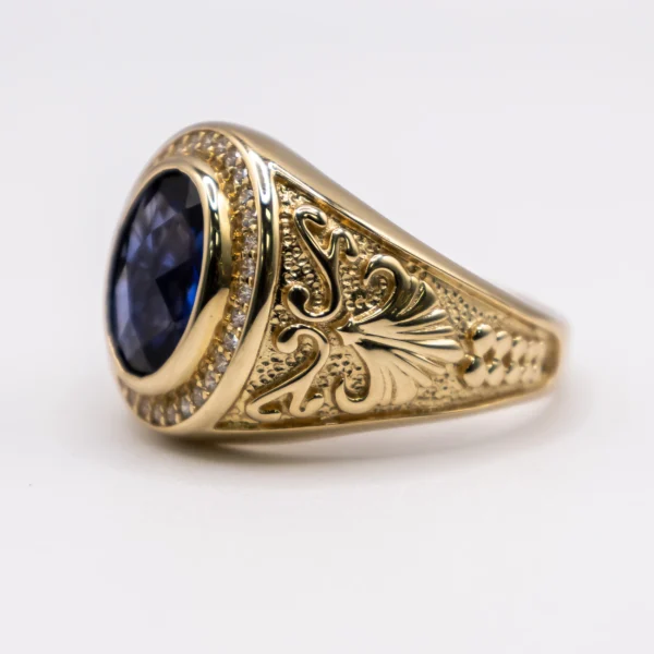Anillo para Hombre, Óvalo Azul - Imagen 4