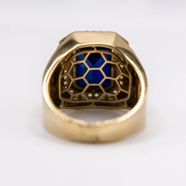 Anillo para Hombre, Rectángulo Azul - Imagen 5
