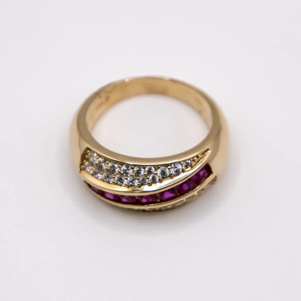 Anillo para Hombre, Piedras Color Rubí Transversal - Imagen 2