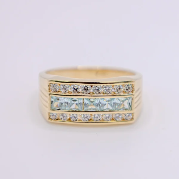 Anillo para Hombre,Cuadrada Azul Marino - Imagen 2