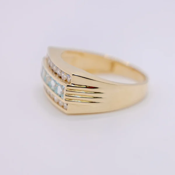 Anillo para Hombre,Cuadrada Azul Marino - Imagen 3