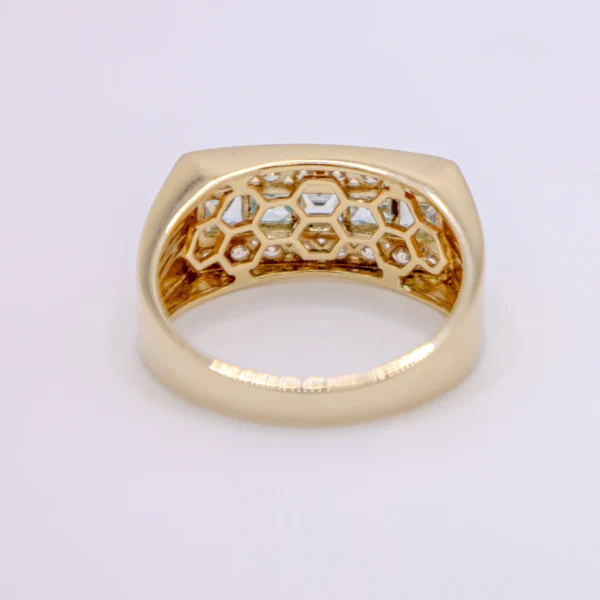 Anillo para Hombre,Cuadrada Azul Marino - Imagen 4