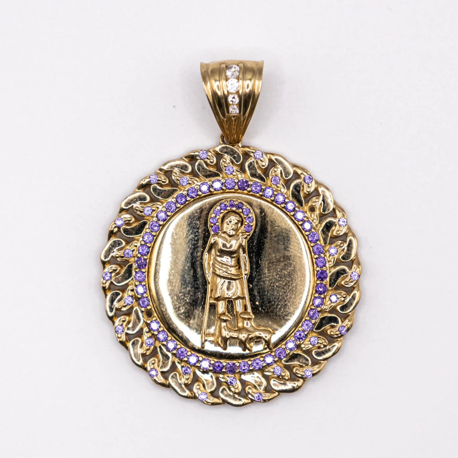 Dije San Lazaro y Piedras Malvas
