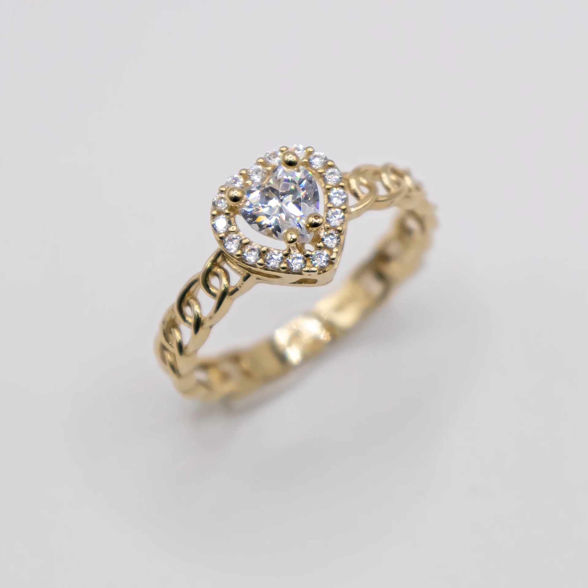Anillo para Mujer, Corazón Blanco