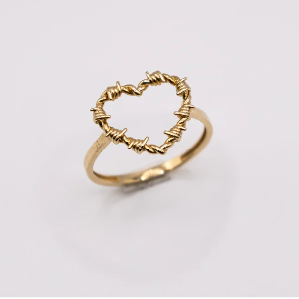 Anillo para Mujer, Diseño Corazón con Espinas