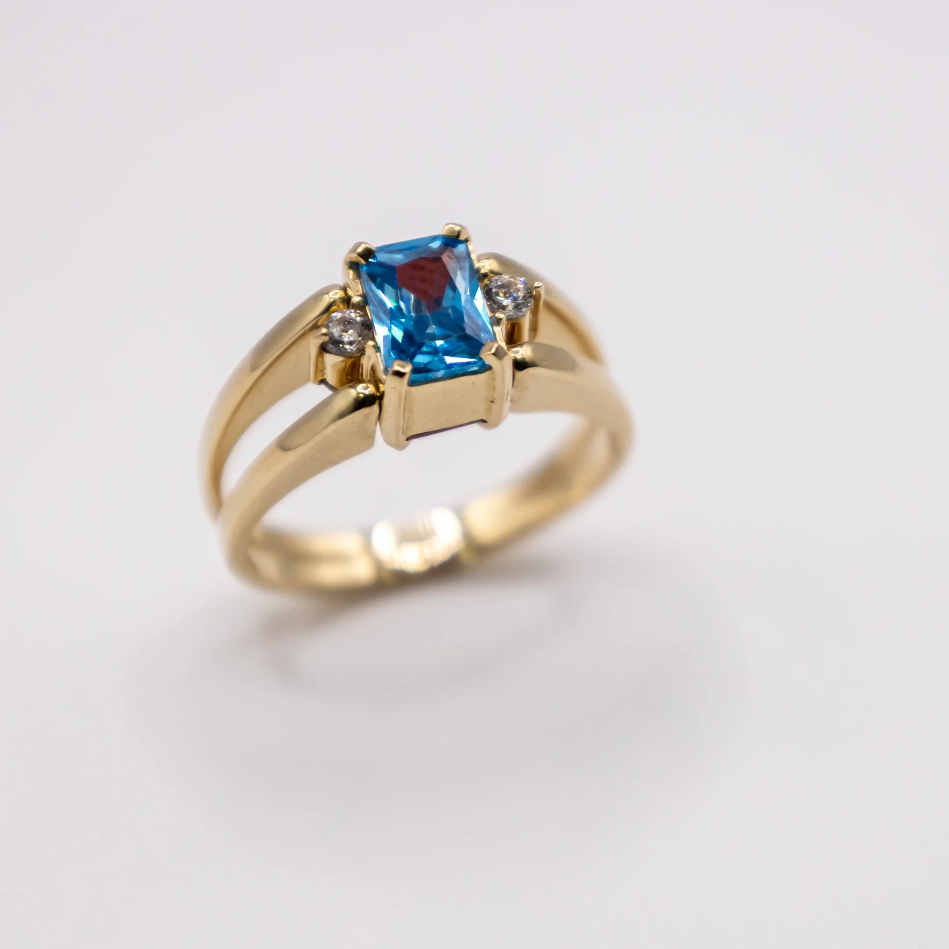 Anillo para Mujer, Reversible Piedras Azul y Roja