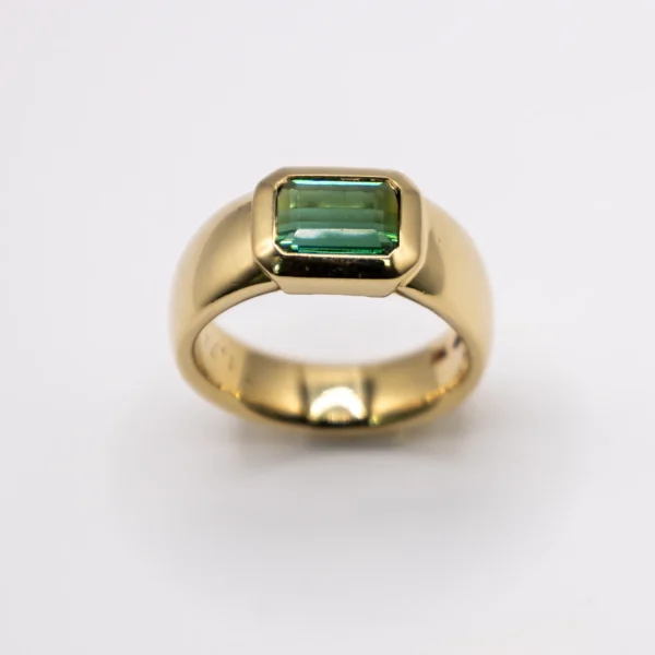 Anillo para Mujer,Sólido con Esmeralda - Imagen 2