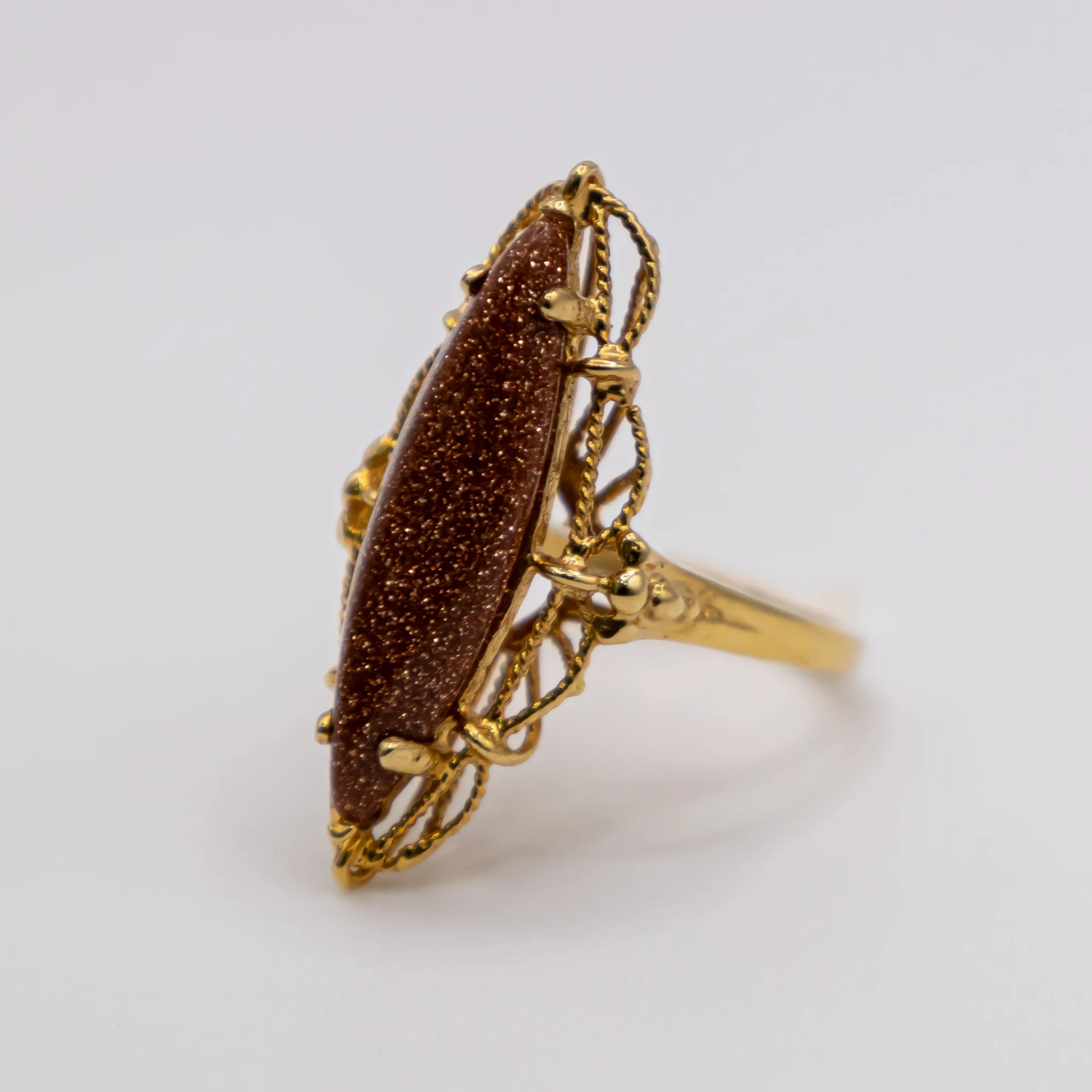 Anillo para Mujer,Almendra de Piedra Venturina