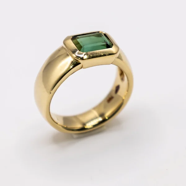 Anillo para Mujer,Sólido con Esmeralda