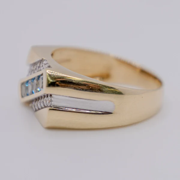 Anillo para Hombre, Cuadrada color Azul Claro - Imagen 5
