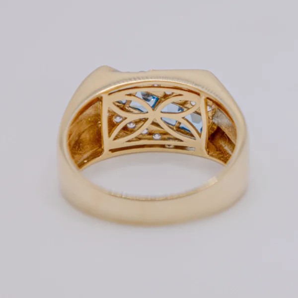 Anillo para Hombre, Cuadrada color Azul Claro - Imagen 6