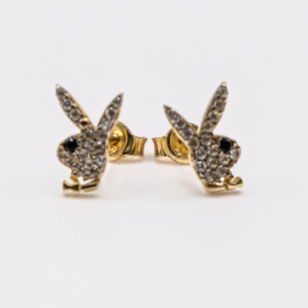 Aretes conejo play boy y zirconia