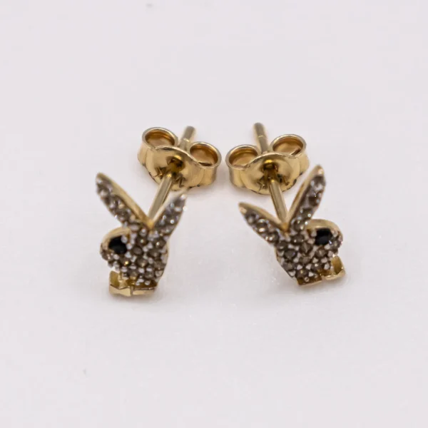 Aretes conejo play boy y zirconia - Imagen 3