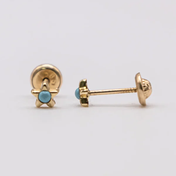 Aretes de estrella con piedra turqueza - Imagen 3